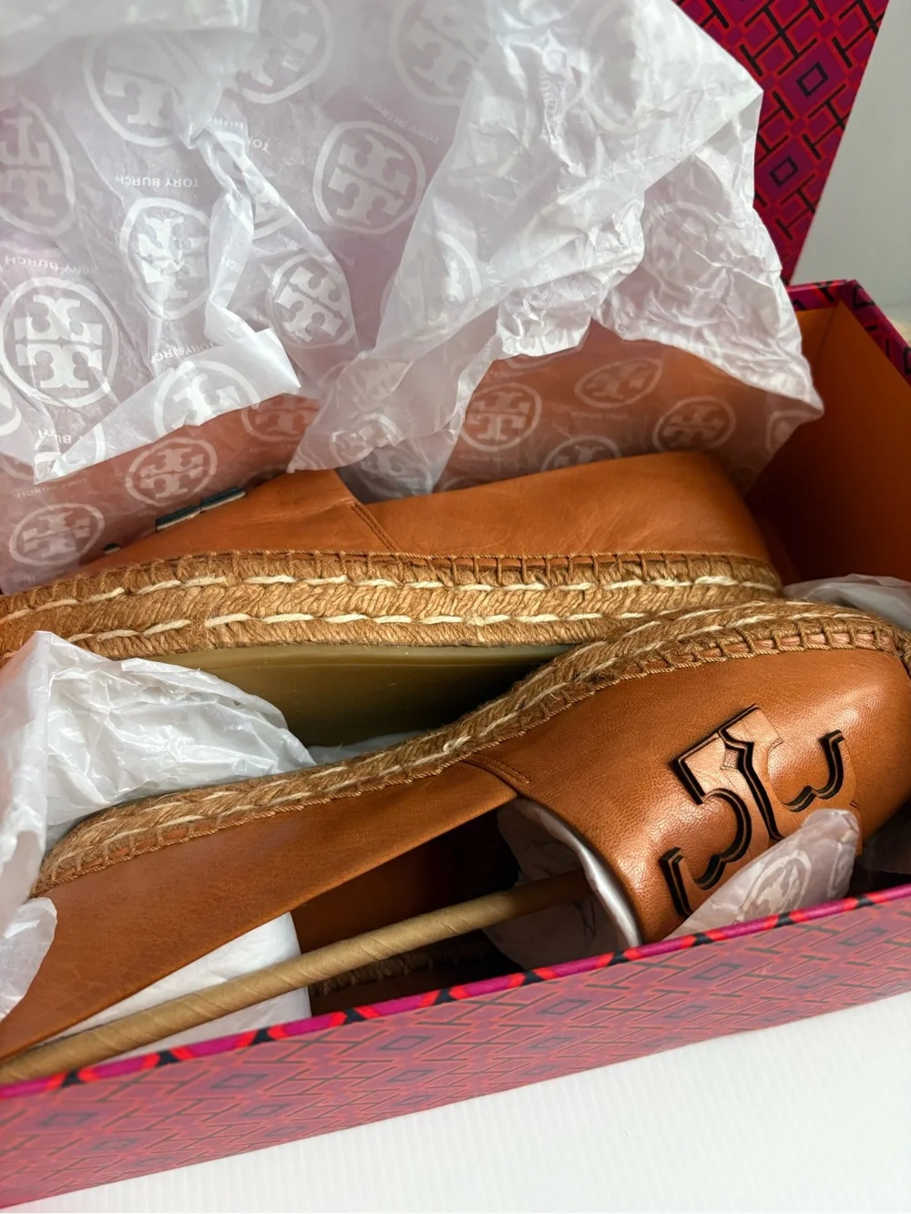 Tory Burch Women's INES Platform Espadrilles Tan 8.5 NIB